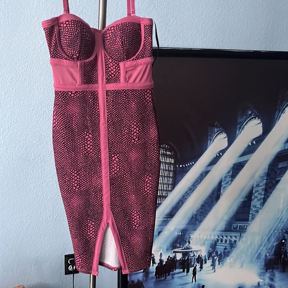 Material Girl Pink Snake Dress